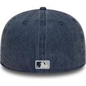 kasketter-flad-marinebla-tilpasset-59fifty-washed-fra-new-york-yankees-mlb-af-new-era