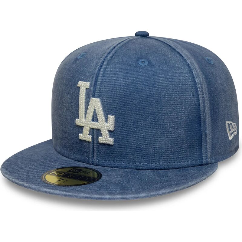kasketter-flad-bla-tilpasset-59fifty-washed-fra-los-angeles-dodgers-mlb-af-new-era