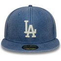 kasketter-flad-bla-tilpasset-59fifty-washed-fra-los-angeles-dodgers-mlb-af-new-era