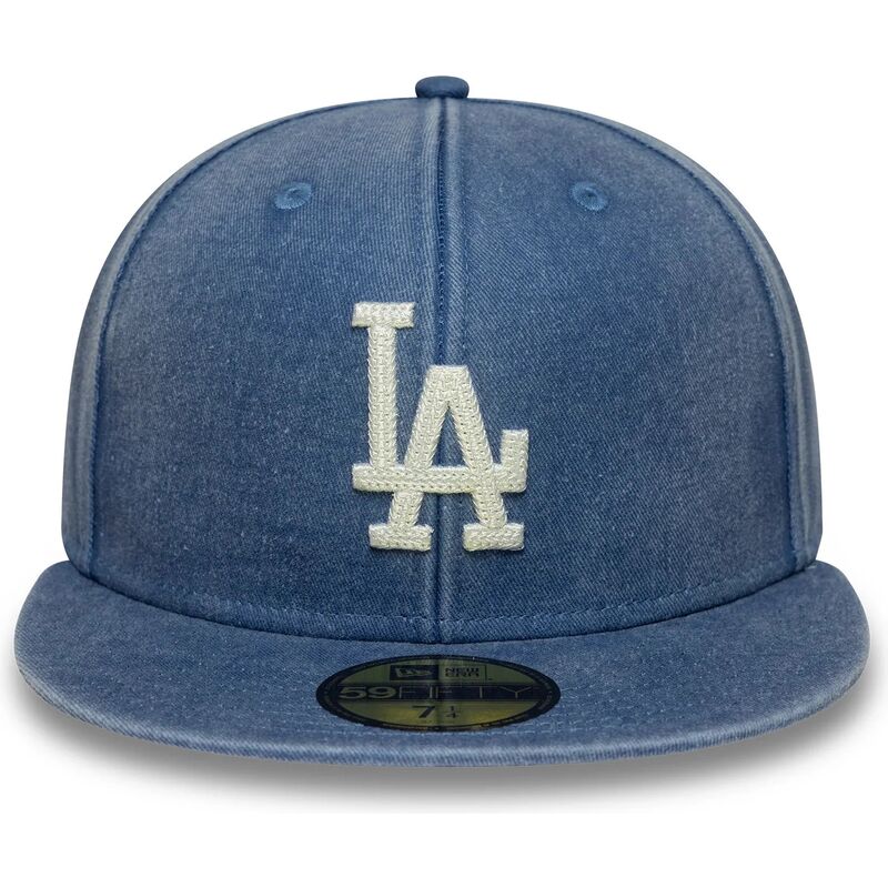 kasketter-flad-bla-tilpasset-59fifty-washed-fra-los-angeles-dodgers-mlb-af-new-era