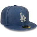 kasketter-flad-bla-tilpasset-59fifty-washed-fra-los-angeles-dodgers-mlb-af-new-era