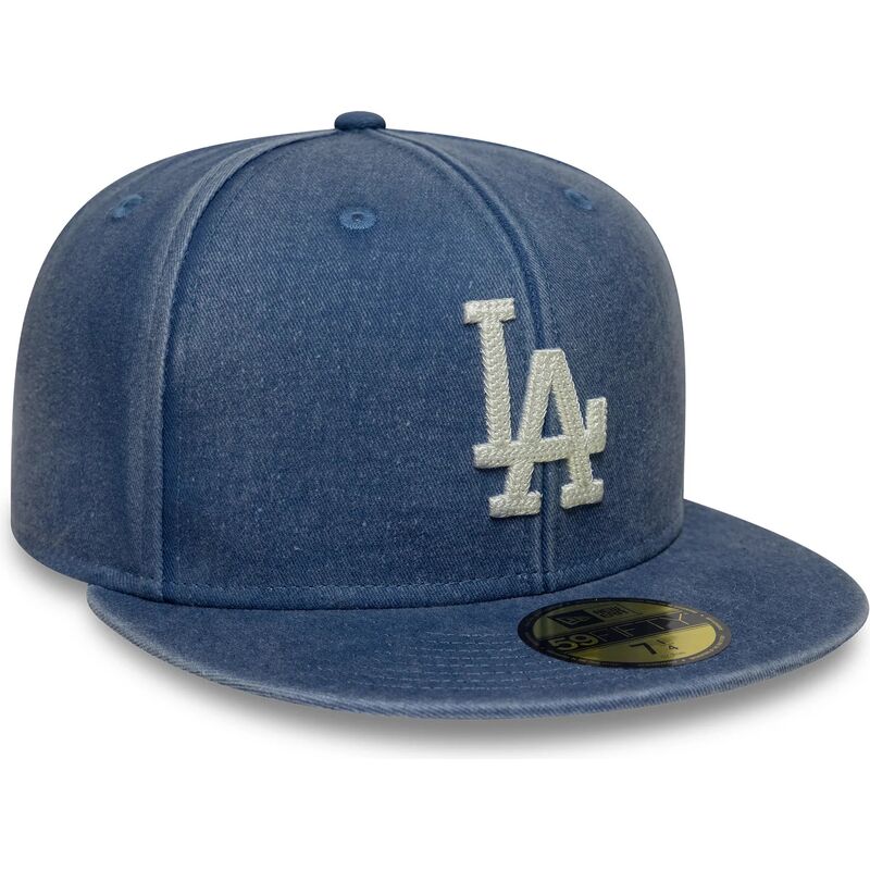 kasketter-flad-bla-tilpasset-59fifty-washed-fra-los-angeles-dodgers-mlb-af-new-era