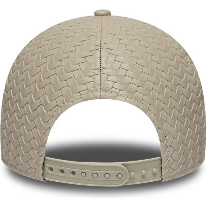 kasketter-buet-beige-justerbar-rem-9forty-pu-weave-fra-new-york-yankees-mlb-af-new-era