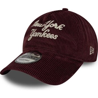 Kasketter buet rød justerbar rem 9TWENTY A Frame Cord Script fra New York Yankees MLB af New Era