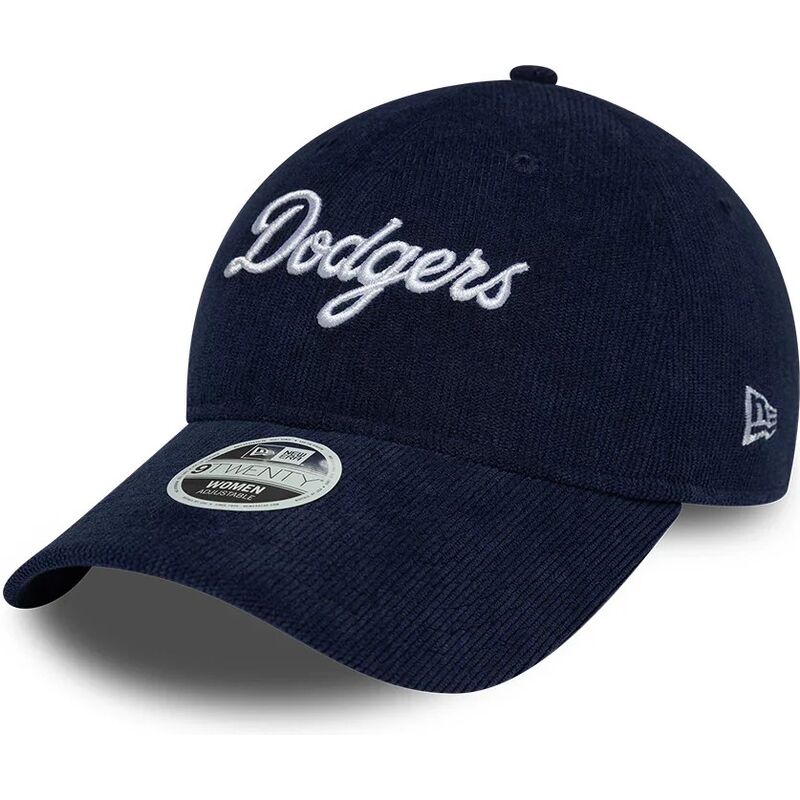 kasketter-buet-marinebla-justerbar-rem-9twenty-cord-script-fra-los-angeles-dodgers-mlb-af-new-era
