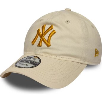 Kasketter buet beige justerbar rem dorado 9TWENTY League Essential fra New York Yankees MLB af New Era