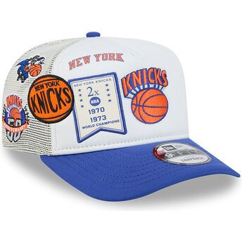 Kasketter buet hvid snapback Hardwood Classics 9FIFTY A Frame Precurved fra New York Knicks NBA af New Era