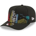 kasketter-buet-sort-snapback-9fifty-a-frame-precurved-skyline-fra-los-angeles-dodgers-mlb-af-new-era