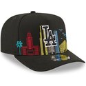 kasketter-buet-sort-snapback-9fifty-a-frame-precurved-skyline-fra-los-angeles-dodgers-mlb-af-new-era