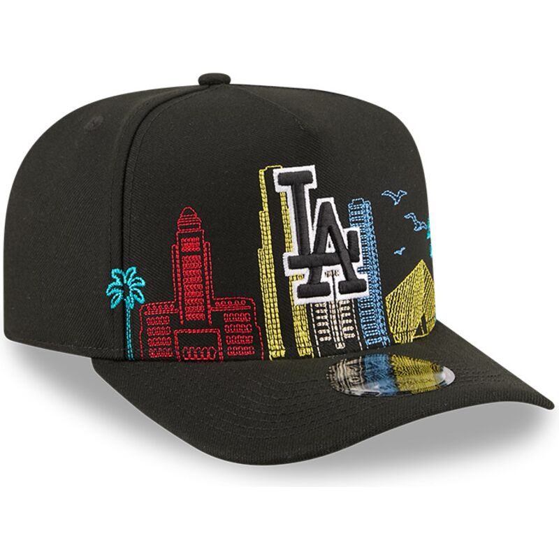kasketter-buet-sort-snapback-9fifty-a-frame-precurved-skyline-fra-los-angeles-dodgers-mlb-af-new-era