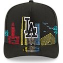 kasketter-buet-sort-snapback-9fifty-a-frame-precurved-skyline-fra-los-angeles-dodgers-mlb-af-new-era
