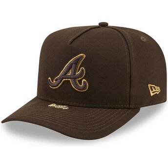 Kasketter buet brun snapback 9FIFTY A Frame Precurved Visor Pin fra Atlanta Braves MLB af New Era