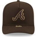 kasketter-buet-brun-snapback-9fifty-a-frame-precurved-visor-pin-fra-atlanta-braves-mlb-af-new-era