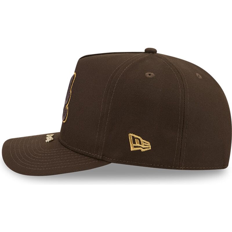 kasketter-buet-brun-snapback-9fifty-a-frame-precurved-visor-pin-fra-atlanta-braves-mlb-af-new-era