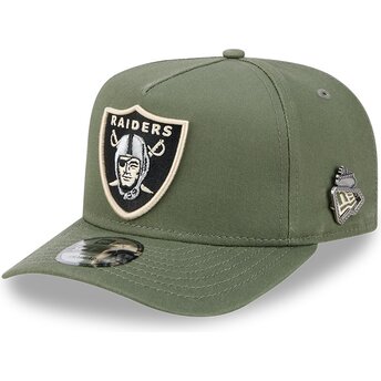 Kasketter buet grøn snapback 9FIFTY A Frame Precurved Side Pin fra Las Vegas Raiders NFL af New Era