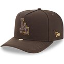 kasketter-buet-brun-snapback-9fifty-a-frame-precurved-visor-pin-fra-los-angeles-dodgers-mlb-af-new-era