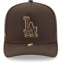 kasketter-buet-brun-snapback-9fifty-a-frame-precurved-visor-pin-fra-los-angeles-dodgers-mlb-af-new-era