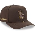 kasketter-buet-brun-snapback-9fifty-a-frame-precurved-visor-pin-fra-los-angeles-dodgers-mlb-af-new-era