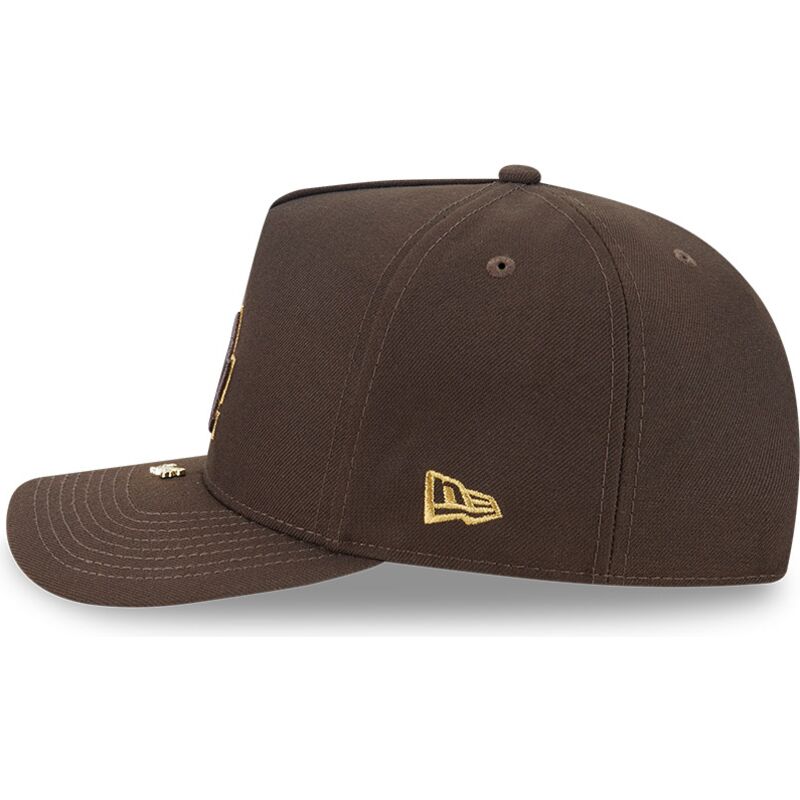 kasketter-buet-brun-snapback-9fifty-a-frame-precurved-visor-pin-fra-los-angeles-dodgers-mlb-af-new-era