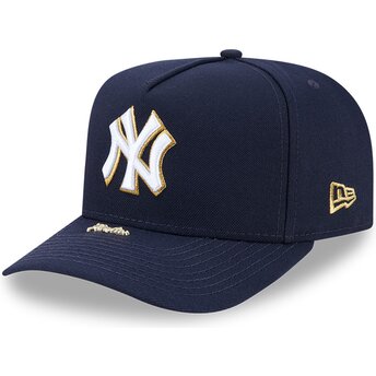 Kasketter buet marineblå snapback 9FIFTY A Frame Precurved Visor Pin fra New York Yankees MLB af New Era