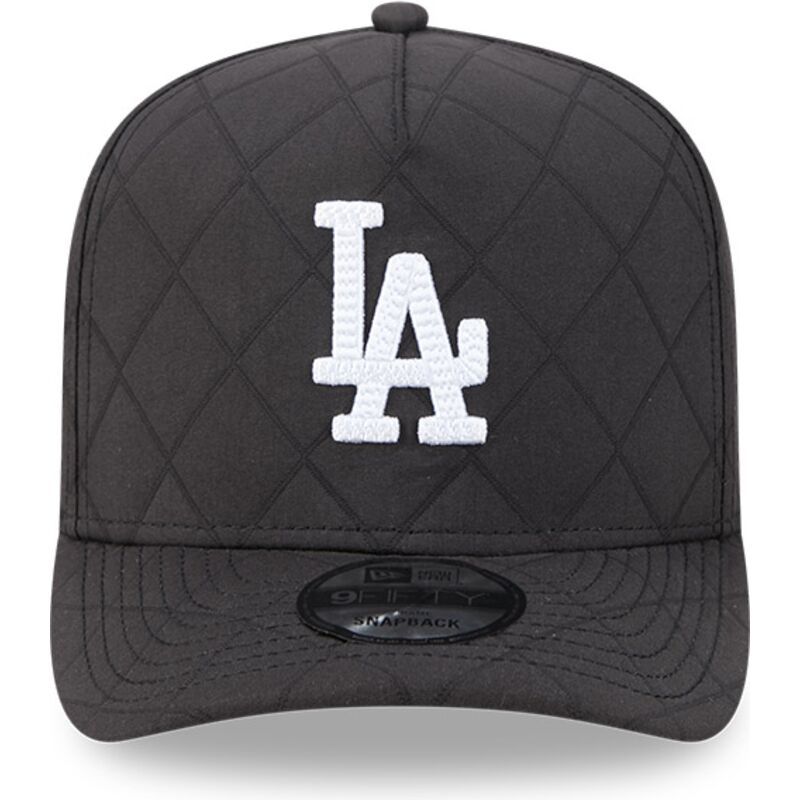 kasketter-buet-sort-snapback-9fifty-a-frame-precurved-checkered-fra-los-angeles-dodgers-mlb-af-new-era