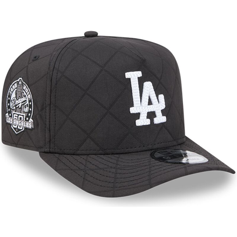 kasketter-buet-sort-snapback-9fifty-a-frame-precurved-checkered-fra-los-angeles-dodgers-mlb-af-new-era