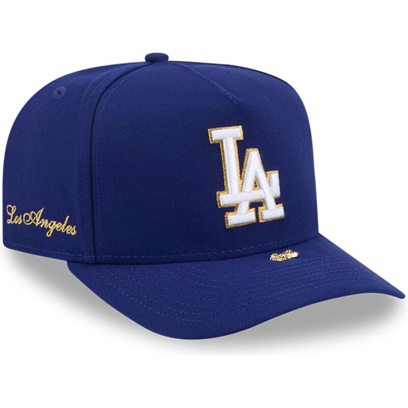 kasketter-buet-bla-snapback-9fifty-a-frame-precurved-visor-pin-fra-los-angeles-dodgers-mlb-af-new-era