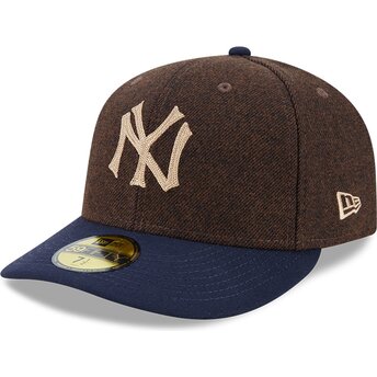 Kasketter buet brun tilpasset 59FIFTY Precurved fra New York Yankees MLB af New Era
