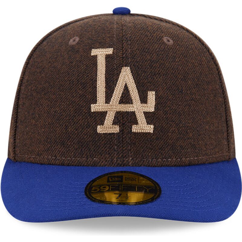 kasketter-buet-brun-tilpasset-59fifty-precurved-fra-los-angeles-dodgers-mlb-af-new-era