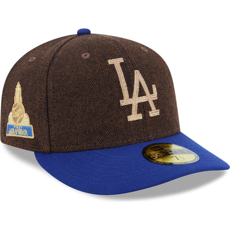 kasketter-buet-brun-tilpasset-59fifty-precurved-fra-los-angeles-dodgers-mlb-af-new-era