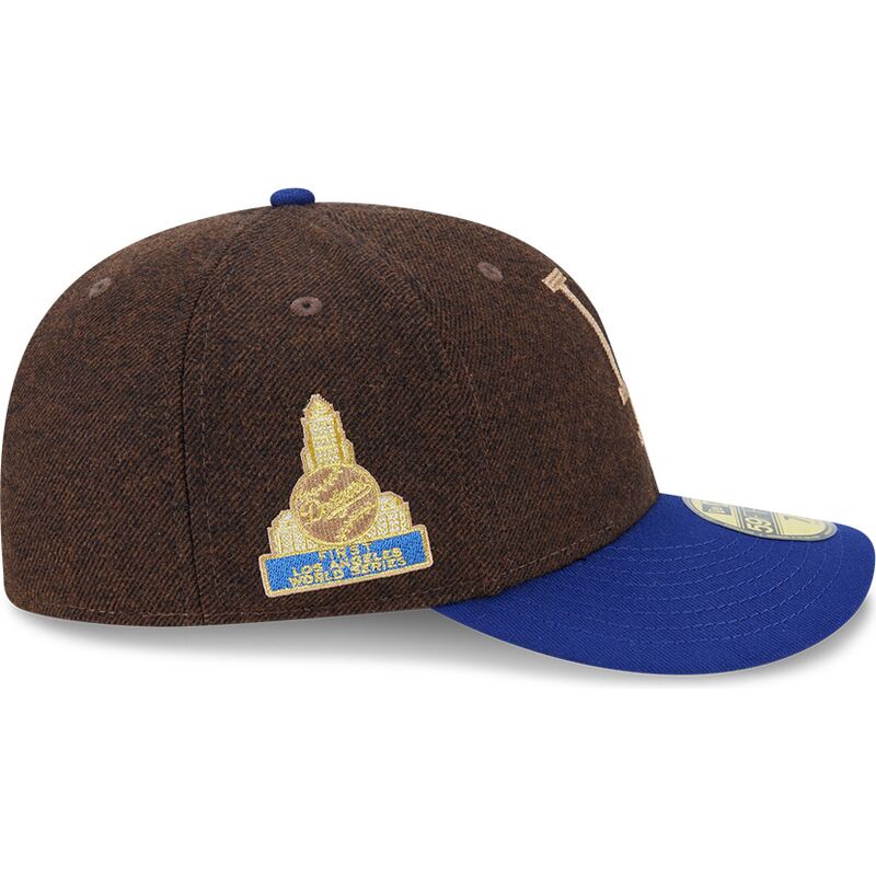 kasketter-buet-brun-tilpasset-59fifty-precurved-fra-los-angeles-dodgers-mlb-af-new-era