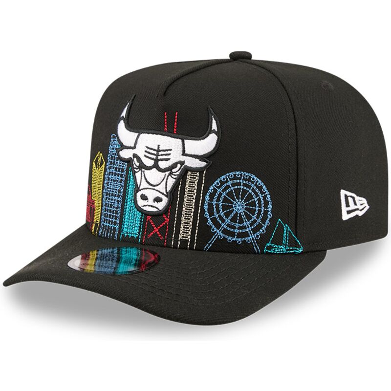 kasketter-buet-sort-snapback-9fifty-a-frame-precurved-skyline-fra-chicago-bulls-nba-af-new-era