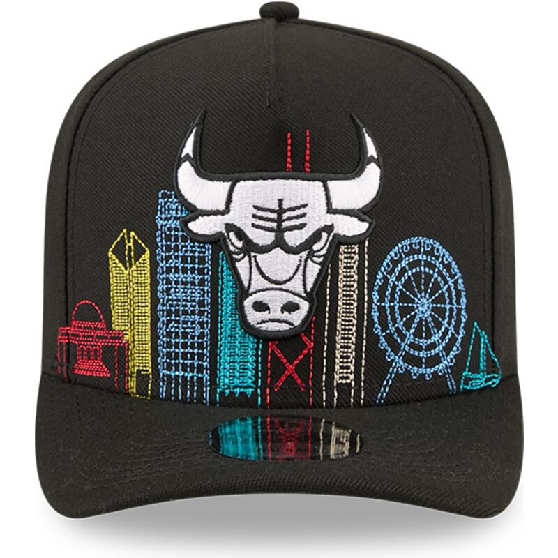 kasketter-buet-sort-snapback-9fifty-a-frame-precurved-skyline-fra-chicago-bulls-nba-af-new-era