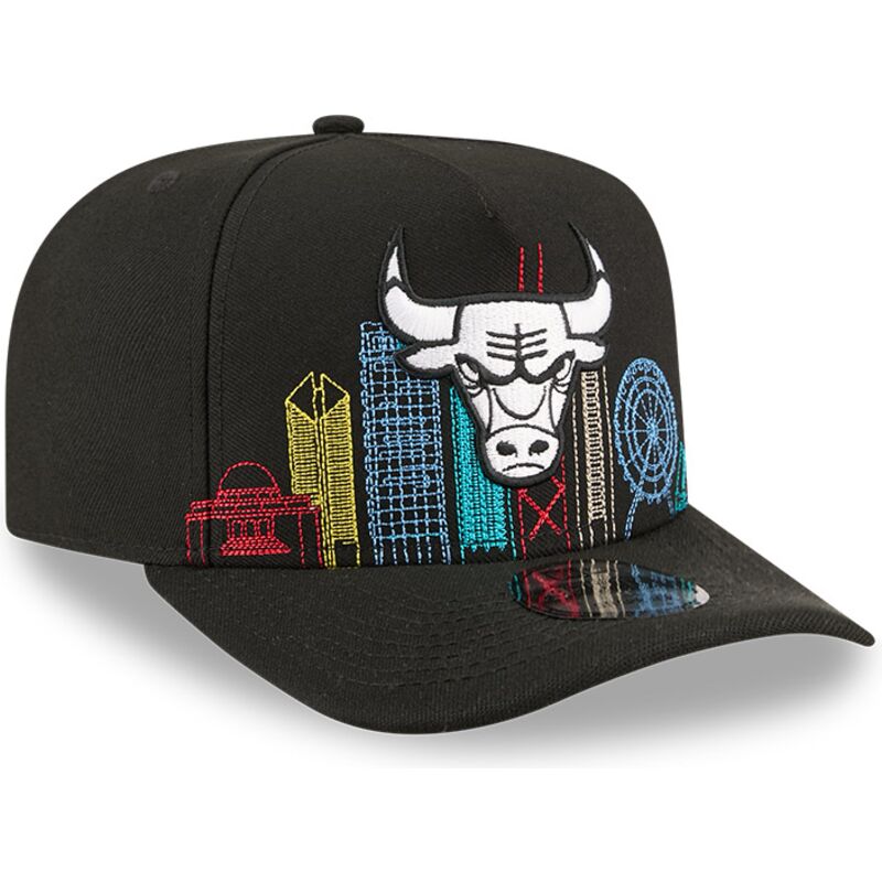 kasketter-buet-sort-snapback-9fifty-a-frame-precurved-skyline-fra-chicago-bulls-nba-af-new-era