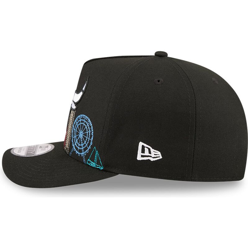 kasketter-buet-sort-snapback-9fifty-a-frame-precurved-skyline-fra-chicago-bulls-nba-af-new-era