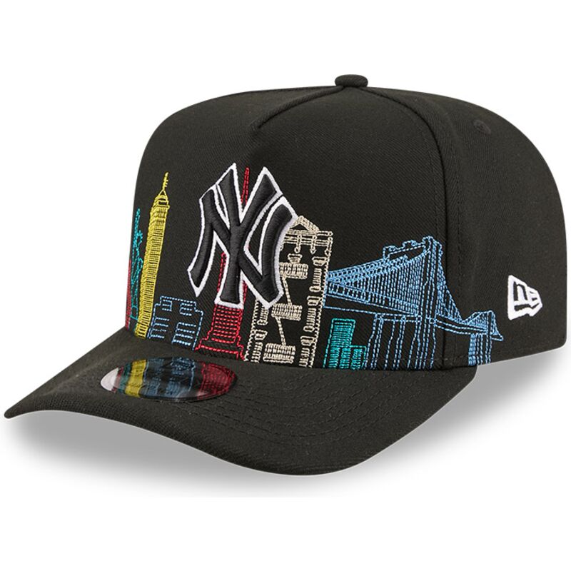 kasketter-buet-sort-snapback-9fifty-a-frame-precurved-skyline-fra-new-york-yankees-mlb-af-new-era