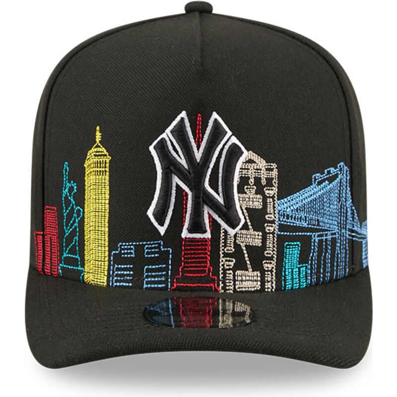 kasketter-buet-sort-snapback-9fifty-a-frame-precurved-skyline-fra-new-york-yankees-mlb-af-new-era