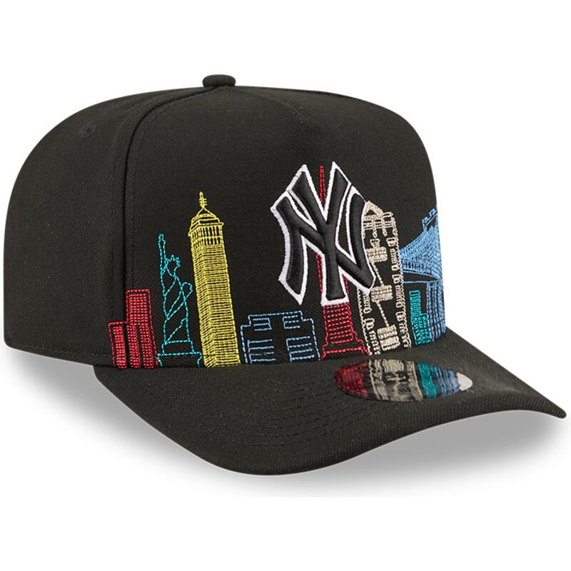 kasketter-buet-sort-snapback-9fifty-a-frame-precurved-skyline-fra-new-york-yankees-mlb-af-new-era