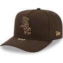 kasketter-buet-brun-snapback-9fifty-a-frame-precurved-visor-pin-fra-chicago-white-sox-mlb-af-new-era