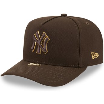Kasketter buet brun snapback 9FIFTY A Frame Precurved Visor Pin fra New York Yankees MLB af New Era