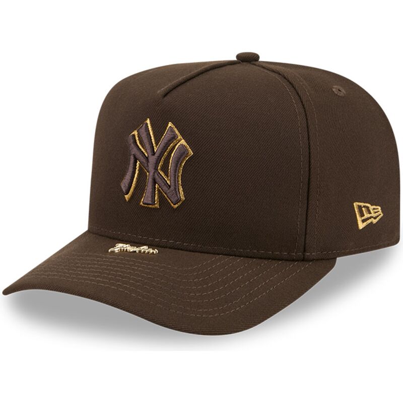 kasketter-buet-brun-snapback-9fifty-a-frame-precurved-visor-pin-fra-new-york-yankees-mlb-af-new-era