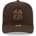 kasketter-buet-brun-snapback-9fifty-a-frame-precurved-visor-pin-fra-new-york-yankees-mlb-af-new-era