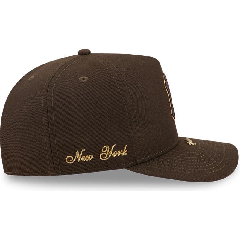 kasketter-buet-brun-snapback-9fifty-a-frame-precurved-visor-pin-fra-new-york-yankees-mlb-af-new-era