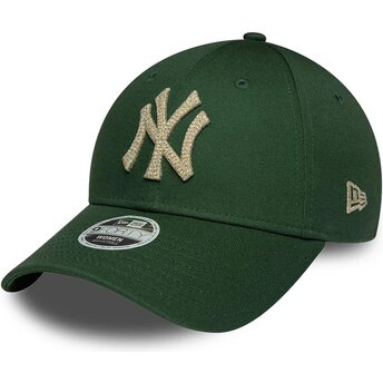 Kasketter buet grøn justerbar rem 9FORTY Metallic fra New York Yankees MLB af New Era