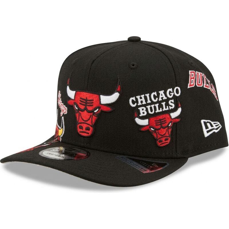 kasketter-buet-sort-snapback-9fifty-a-frame-precurved-multi-patch-fra-chicago-bulls-nba-af-new-era