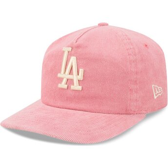 Kasketter buet lyserød justerbar rem 19TWENTY Precurved Corduroy Pastel fra Los Angeles Dodgers MLB af New Era