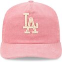 kasketter-buet-lyserod-justerbar-rem-19twenty-precurved-corduroy-pastel-fra-los-angeles-dodgers-mlb-af-new-era