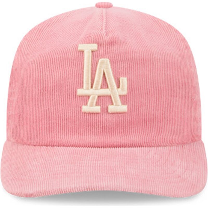 kasketter-buet-lyserod-justerbar-rem-19twenty-precurved-corduroy-pastel-fra-los-angeles-dodgers-mlb-af-new-era
