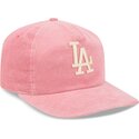 kasketter-buet-lyserod-justerbar-rem-19twenty-precurved-corduroy-pastel-fra-los-angeles-dodgers-mlb-af-new-era