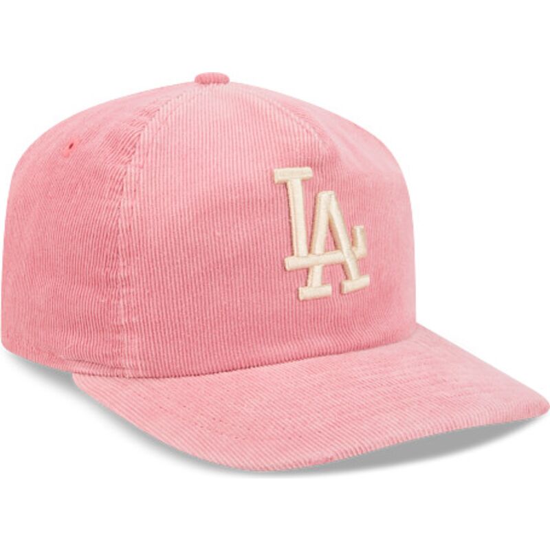 kasketter-buet-lyserod-justerbar-rem-19twenty-precurved-corduroy-pastel-fra-los-angeles-dodgers-mlb-af-new-era